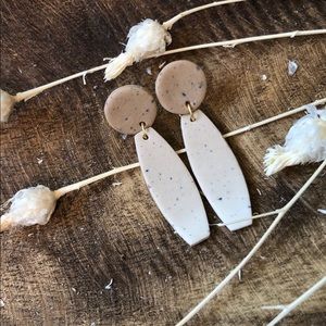 Handmade clay earrings in the style Magnolia